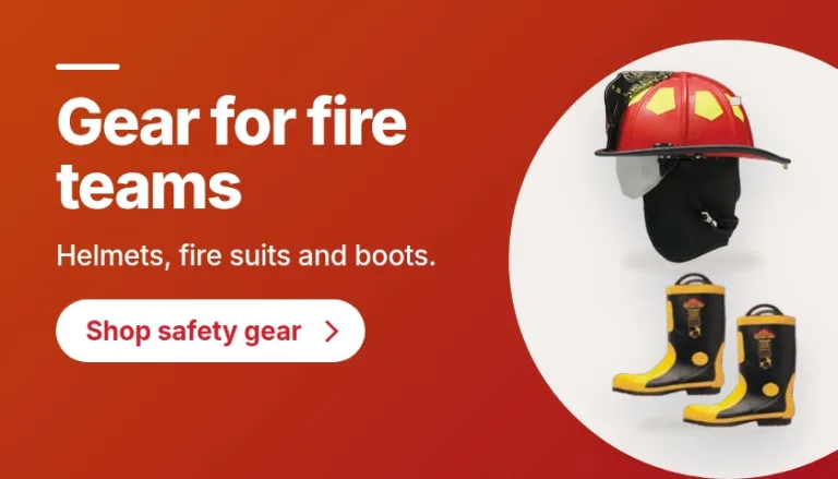 Gear for fire teams: helmets, fire suits and boots